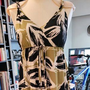 Vintage Nine West Long Dress Olive Green and Black Size 6